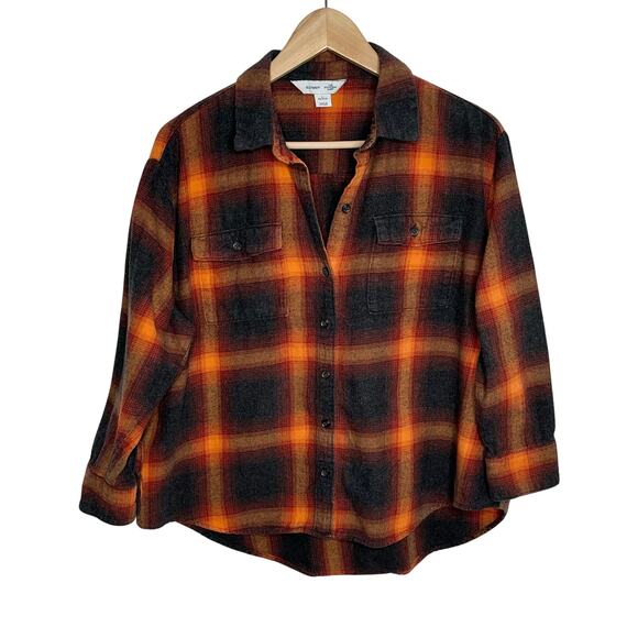 Old Navy Womens Evermore Inspired Boyfriend Shirt LP Plaid Flannel Swifty - Picture 1 of 8